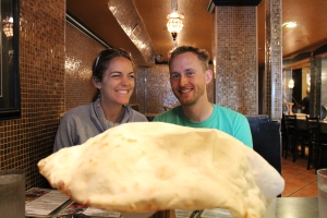 So excited with this amazingly large pita bread.